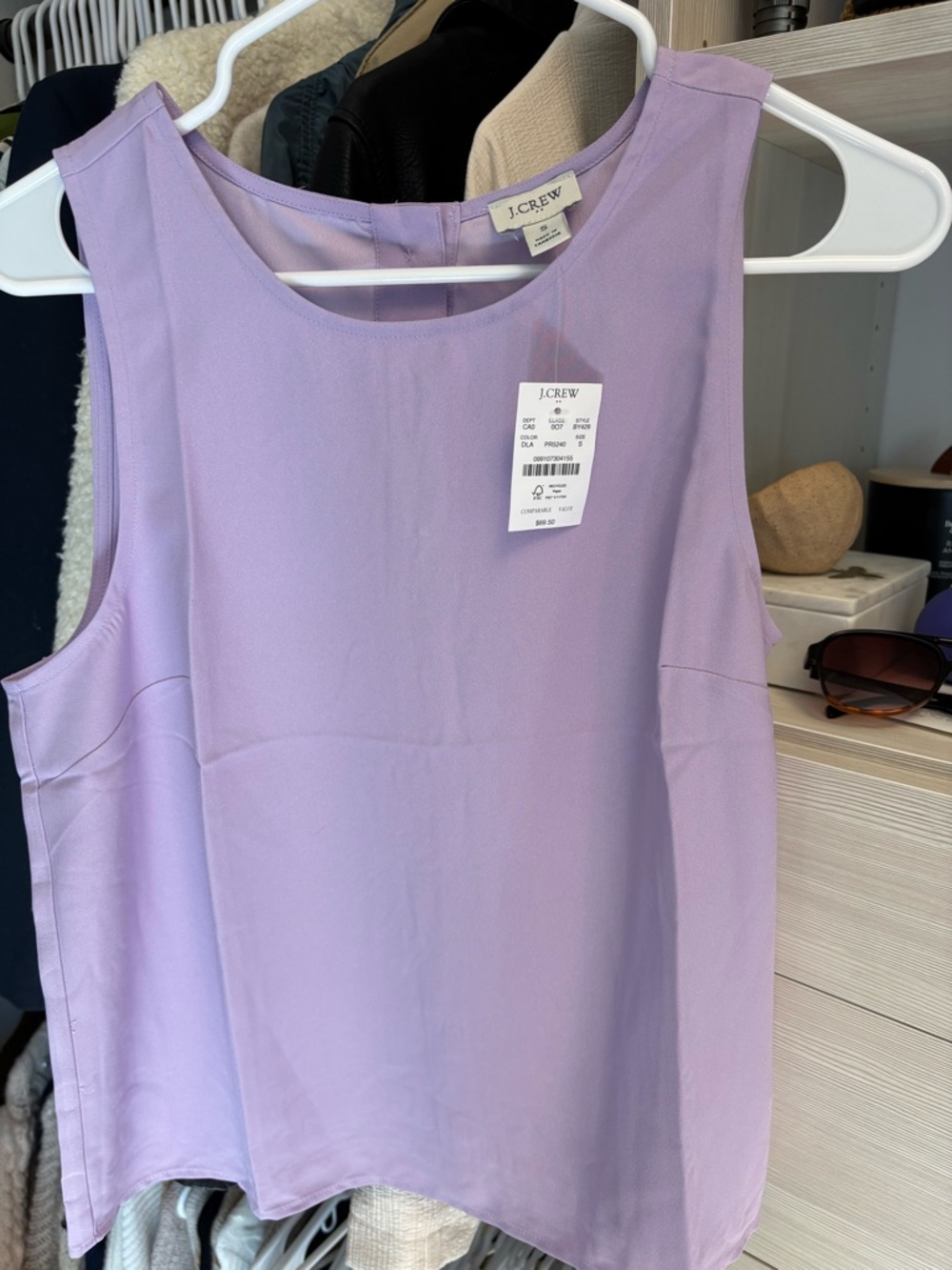 J. Crew Lilac Sleeveless Shell Top
